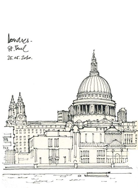 Yk2 Aesthetic, Ballpoint Drawing, 3 Days In London, Croquis Architecture, Hand Rendering, Graphic Painting, New Sketchbook, Rendering Techniques, Urban Sketches