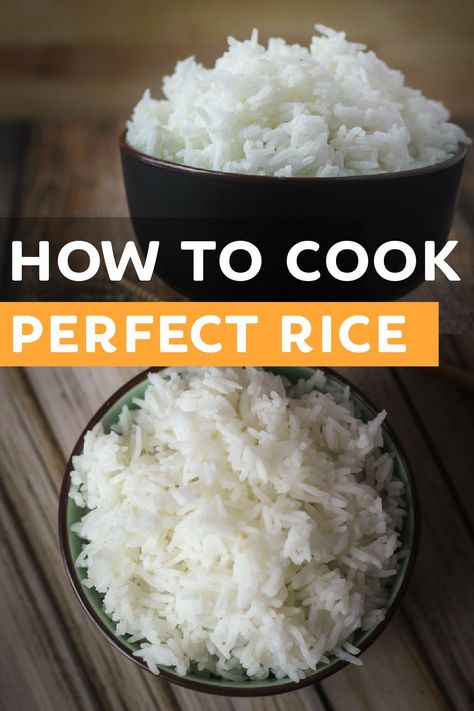 Steam Rice Recipe, White Rice Recipe, Perfect White Rice, White Rice Recipes, Rice On The Stove, Cooking Rice, How To Boil Rice, Perfect Rice, Cooking White Rice