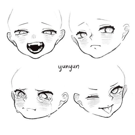 Drawing Face Expressions, Cute Eyes Drawing, 얼굴 드로잉, Drawing Body Poses, 얼굴 그리기, Art Tools Drawing, Sketches Tutorial, Drawing Expressions, Chibi Drawings