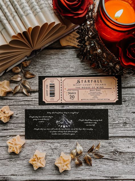 ACOTAR Starfall Officially Licensed Bookmark | City Of Starlight | Velaris | Quite Bookmark | Ticket Bookmark | Starfall | ACOMAF | SJM by LuluWicksAndDreamsUK on Etsy A Court Of Thorns And Roses Bookmark, Starfall Acomaf, Acotar Starfall, Ticket Bookmark, Ticket Style, City Of Starlight, Feyre And Rhysand, Court Of Thorns And Roses, Spring Equinox