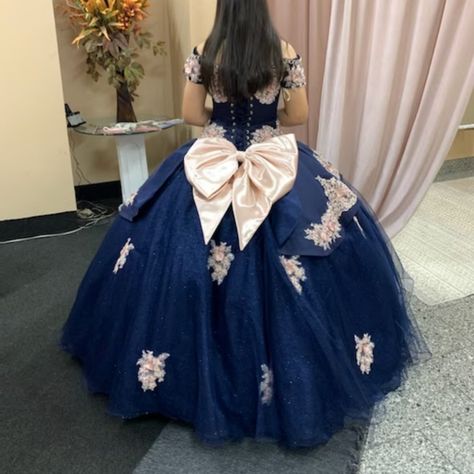 Brand New Quinceanera Dress Light Pink Quince, Royal Blue Quinceanera Decorations, Quinceanera Navy Blue, Navy Blue Quince, Navy Blue Quinceanera, Navy Blue Quinceanera Dresses, Blue Quince Dress, Royal Blue Quinceanera, Blue Quinceanera