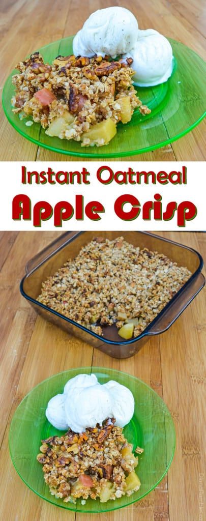 Oatmeal Apple Crisp, Quick Apple Crisp, Instant Oatmeal Recipes, Apple Crisp Pizza, Apple Crisp Without Oats, Apple Crisp Recipe Healthy, Apple Crisp With Oatmeal, Apple Crisp Dessert, Slow Cooker Apple Crisp