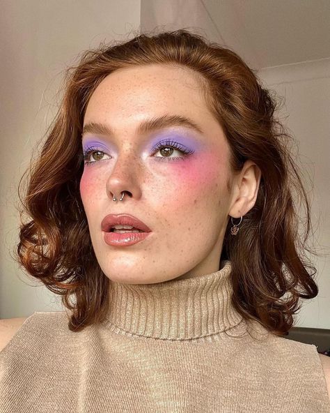 Eurovision Makeup, Colorful Makeup Aesthetic, Bushy Brows, Funky Makeup, 80s Makeup, Euphoria Makeup, Fun Makeup, Bright Makeup, Pride Makeup