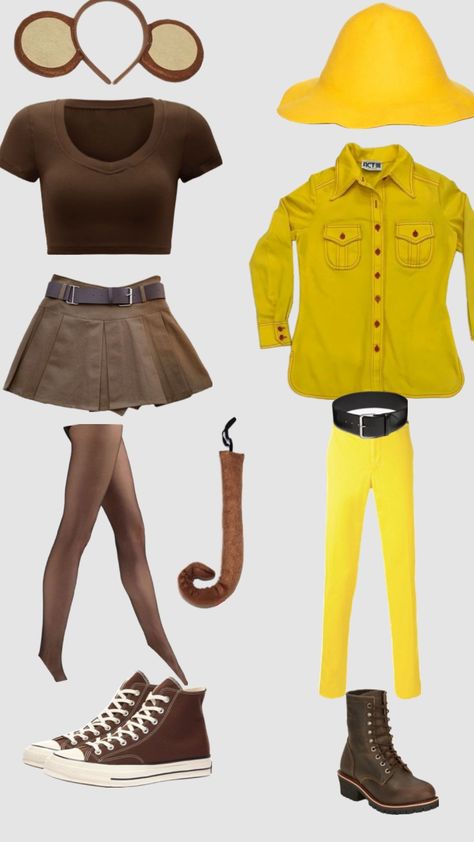 #halloween #monkey #manwiththeyellowhat #curiousgeorge #fyp #costume 2 People Halloween Costumes, Curious George Costume, Monkey Halloween Costume, Twin Halloween Costumes, Classy Halloween Costumes, Matching Halloween Costumes, Bff Halloween Costumes, Matching Outfits Best Friend, Trio Halloween Costumes