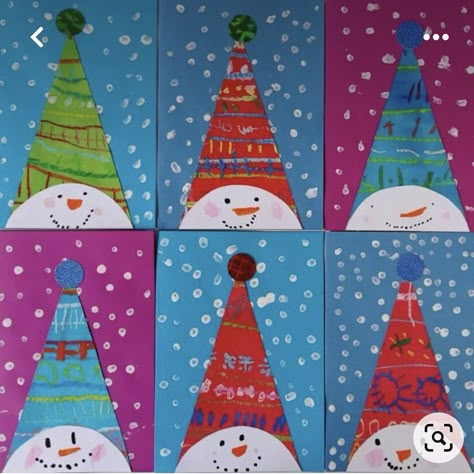 Christmas Art For Kids, Winter Art Lesson, Christmas Art Projects, Winter Art Projects, Christmas Arts And Crafts, Christmas School, Winter Crafts For Kids, Elementary Art Projects, Daycare Crafts