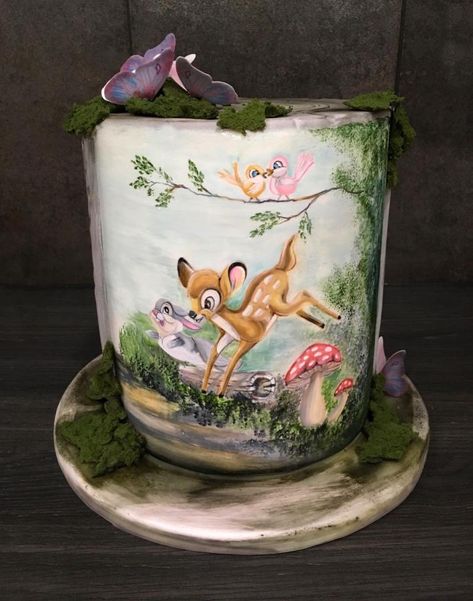 Bambi Cake, Mickey Cake Pops, Bambi Party, Thumper Disney, Disney Themed Cakes, Disney Cake, Woodland Cake, Disney Adult, Bambi And Thumper