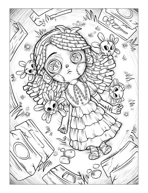 Scary Coloring Pages For Grown Ups, Scary Coloring Pages, Tumblr Coloring Pages, Free Adult Coloring Printables, Colouring Pics, Witch Drawing, Secret Garden Coloring Book, Coloring Pages For Grown Ups, Adult Colouring Printables