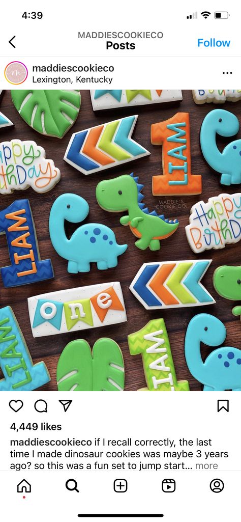 1st Birthday Dinosaur Cookies, Dinosaur Sugar Cookies Decorated, Dinosaur Cookies 3rd Birthday, Dinosaur Decorated Cookies, Dinosaur Cookie Cake, Dinosaur Cookies Decorated, Dinosaur Birthday Cookies, Dinosaur Sugar Cookies, Dinosaur Cakes