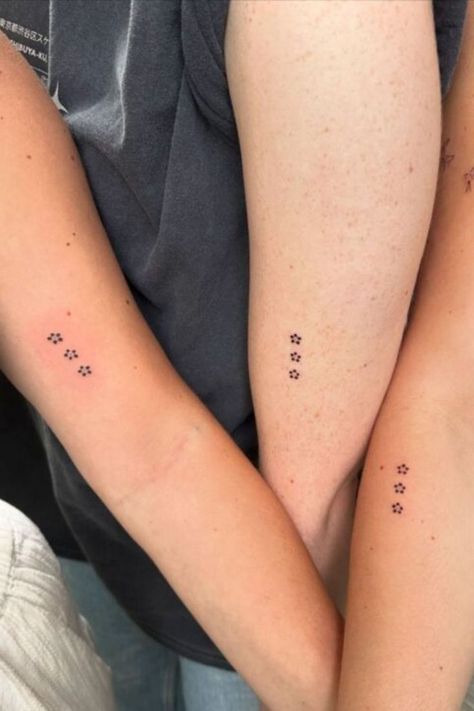 "Get inspired by these cute best friends tattoo ideas, perfect for matching trio tattoos. Each small tattoo represents the love and friendship you share." Matching Trio Tattoos, Best Friends Tattoo Ideas, Friends Tattoo Ideas, Trio Tattoos, Best Friends Tattoo, Friends Trio, Cute Best Friend Tattoos, Matching Trio, Friends Tattoo