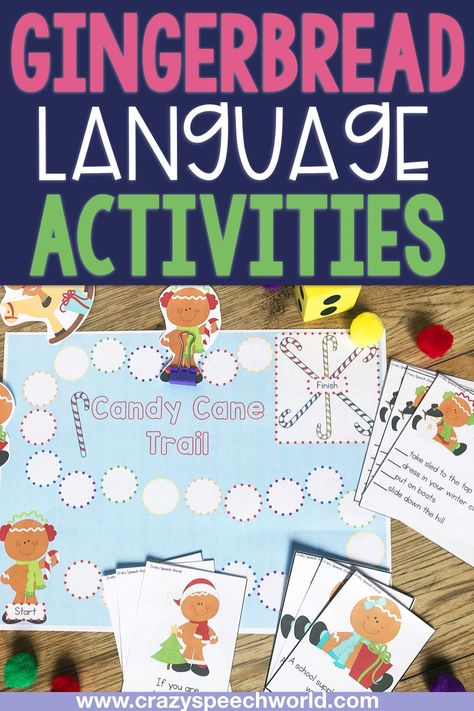 Gingerbread language activities for speech therapy Speech Therapy Christmas Activities, Christmas Speech Therapy, The Napping House, Activities For Speech Therapy, Gingerbread Art, Gingerbread Activities, Sequencing Cards, Receptive Language, Student Drawing