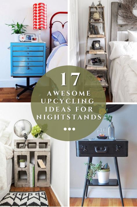 These upcycling ideas for nightstands turn unwanted goods into something truly useful Ideas For Nightstands, Upcycled Headboard, Parisian Chic Bedroom, Shutter Table, Eco Friendly Interior, Ethical Living, Old Shutters, Diy Nightstand, Upcycling Ideas