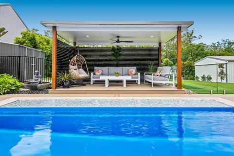 Pool Area Ideas, Pool Patio Designs, Houses Australia, Pool Gazebo, Swimming Pool Landscaping, Swimming Pool House, Pool Landscape Design, Backyard Pool Landscaping, Swimming Pools Backyard