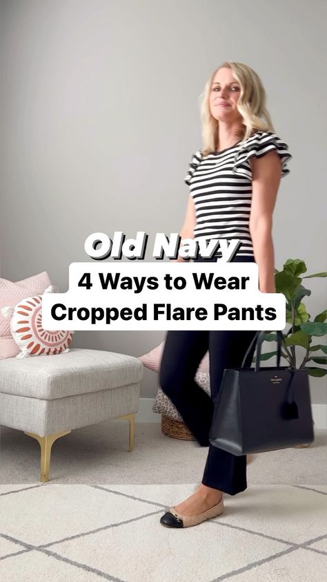 Extra High-Waisted Stevie Crop … curated on LTK Cropped Pants Outfit, What Shoes To Wear, Cropped Flare Pants, Kick Flares, Ankle Pants, Flare Pants, Old Navy, Style Inspiration, High Waisted