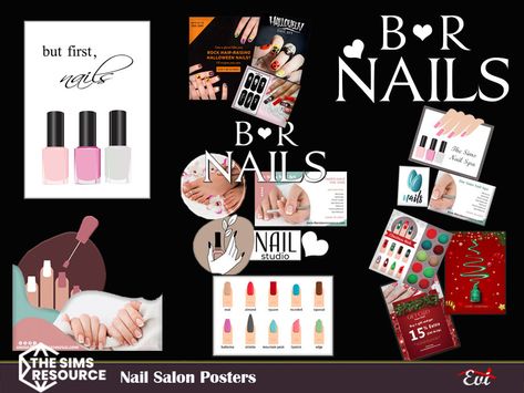 The Sims Resource - Nail salon posters Sims 4 Nail Salon, Cc Clutter, Sims 4 Nails, Nail Salon Furniture, Sims 4 Male Clothes, Nail Salon And Spa, Hair And Nail Salon, Sims Packs, Play Sims 4