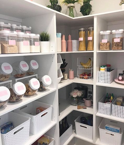 Organisation Labels, Kmart Decor, Kmart Home, Pantry Inspiration, Organized Pantry, Pantry Organisation, House Organisation, Pantry Shelving, Kitchen Organization Pantry