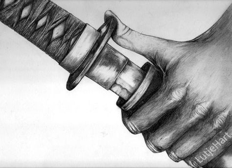 Samurai sword by LutjeHart on DeviantArt Samurai Drawing, Samurai Artwork, Itachi Uchiha Art, Gothic Tattoo, Japanese Artwork, Warrior Tattoo, Samurai Tattoo, Hands Holding, Samurai Art