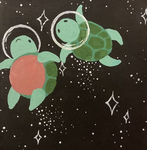 Squid Painting, Magnet Painting, Sorority Canvas, Mandala Art Therapy, Turtle Painting, Clay Food, Autumn Painting, Art Therapy, In Space