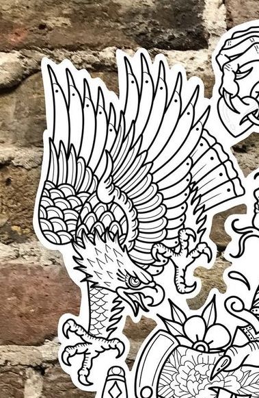 Sailor Jerry Eagle Tattoo, Eagle And Flag Tattoo Design, Wild Turkey Tattoo, Traditional Eagle Flash, American Traditional Birds, Bird Flash Tattoo, Trad Eagle Tattoo, Old School Eagle Tattoo, Traditional Eagle Tattoo Design