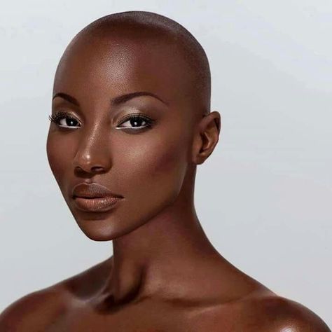 Black Beauty hair not necessary Bald Models Woman, Bald Black Women, Bald Head Women, Bald Look, Model Headshots, Going Bald, Bald Girl, Bald Hair, Bald Women