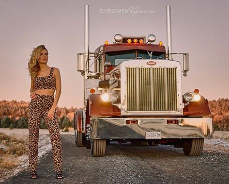 Semi Truck Photoshoot, Car Shoot, Female Trucks, Working Girls, Truck Girl, Peterbilt 359, Peterbilt 389, The Reformation, Custom Big Rigs