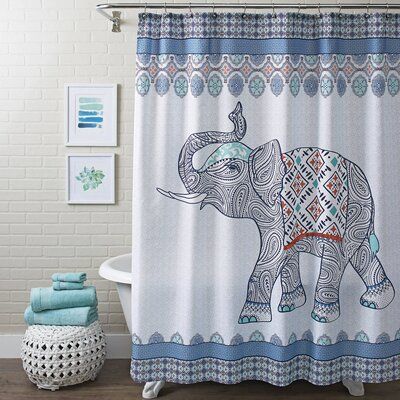 Elephant Bathroom Decor, Funny Shower Curtains, Elephant Shower, Boho Shower Curtain, White Shower Curtain, Elephant Decor, Shower Curtain Hooks, Fabric Shower Curtains, Curtains For Sale