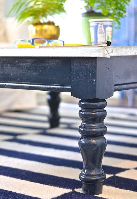 navy knock out coffee table, living room ideas, painted furniture Round Or Square Coffee Table, Coffee Table Living Room Ideas, Navy Coffee Table, Coffee Tables Ideas, Diy Coffee Table Plans, Navy Furniture, Blue Coffee Tables, Pretty Furniture, Coffee Table Makeover