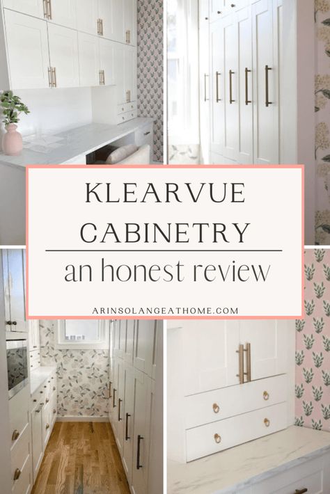 View my review on Klearvue Cabinetry, an affordable line with a custom look. Menards Klearvue Cabinets, Menards Cabinets Kitchens, Klearvue Cabinets Closet, Klearvue Kitchen, Klearvue Cabinets Kitchen, Custom Cabinet Ideas, Menards Kitchen Cabinets, Menards Cabinets, Menards Kitchen