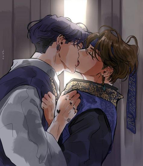 Bts Vkook Fanart 21, Bts Kiss, Taekook Fanart, Bts Name, Cute Kiss, The Day Will Come, Kiss Pictures, Kiss Art, Vkook Fanart