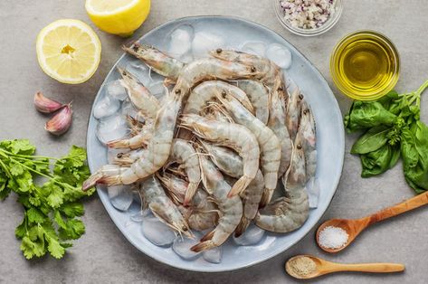 Lemon, Garlic, and Herbs Flavor These Delicious Grilled Jumbo Shrimp Grilled Jumbo Shrimp, Salted Shrimp, White Shrimp, How To Peel Shrimp, Raw Shrimp, Flavorful Shrimp, Seafood Meals, Prawn Shrimp, Milk Products