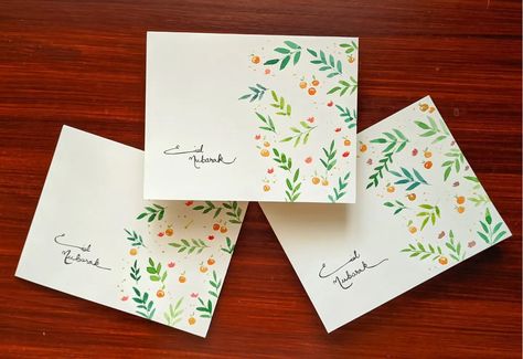 Handmade Business Cards, Eid Card, Eid Cards, Themed Crafts, Handmade Business, Greeting Cards Handmade, Business Card, Business Cards, Cards Handmade