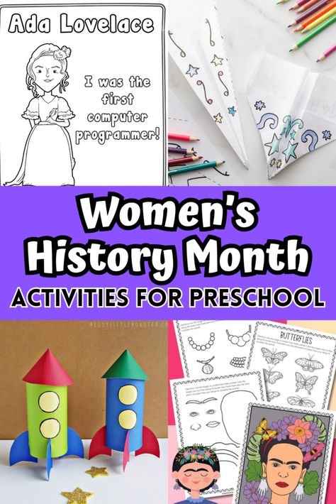 Month Activities For Preschool, Womens History Month Activities, Women History Month Activities, History Books For Kids, Womens History, Printable Games For Kids, Women's History Month, Activities For Preschool, History Activities