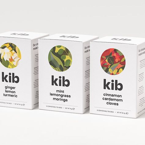 & SMITH Designs Branding and Packaging for Kib Herbal Tea Range Herbal Tea Branding, Herbal Packaging Design, Herbal Branding, Herbal Tea Packaging Design, Herbal Packaging, Tea Bag Design, Herbal Tea Packaging, Tea Bag Packaging, Environmental Packaging