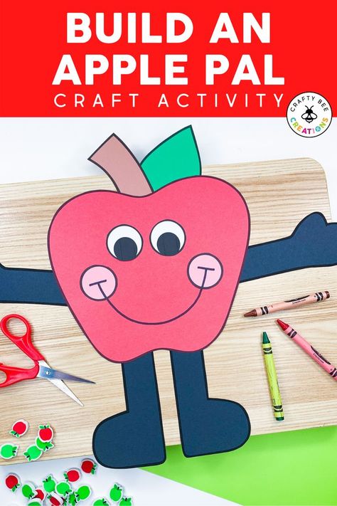 Kindergarten Art Activities, Apple Kindergarten, Kindergarten Bulletin Boards, Apple Activities, Apple Craft, Autumn Activities For Kids, Apple Theme, 2d Shapes, Math Literacy