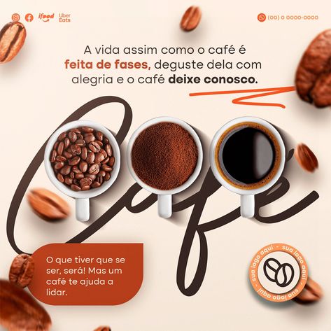 Social Media - Café on Behance Cafe Instagram Post, Coffee Social Media Design, Coffee Social Media Post, Cafe Social Media, Coffee Social Media, Coffee Advertising, Baby Logo Design, Food Web Design, Restaurant Poster