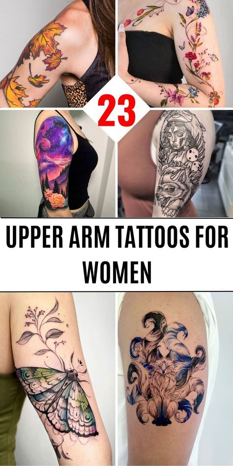 Inner Sleeve Tattoos For Women, Arm Tattoos For Women Meaningful, Half Sleeve Upper Arm, Upper Arm Tattoo Ideas, Inner Upper Arm Tattoos, Upper Arm Tattoos For Women, Half Sleeve Tattoos Color, Tattoos For Women Meaningful, Unique Half Sleeve Tattoos