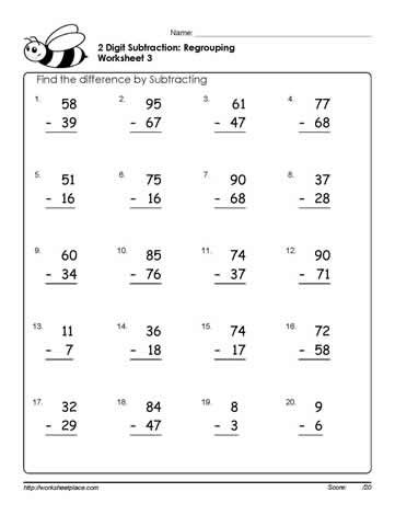 FREE MATH PRINTABLE~  2-digit subtraction with regrouping worksheet. 2 Digit Subtraction, Subtraction With Regrouping Worksheets, Math Subtraction Worksheets, Worksheets 2nd Grade, Regrouping Subtraction, Subtraction With Regrouping, Math Subtraction, Addition And Subtraction Worksheets, 2nd Grade Math Worksheets