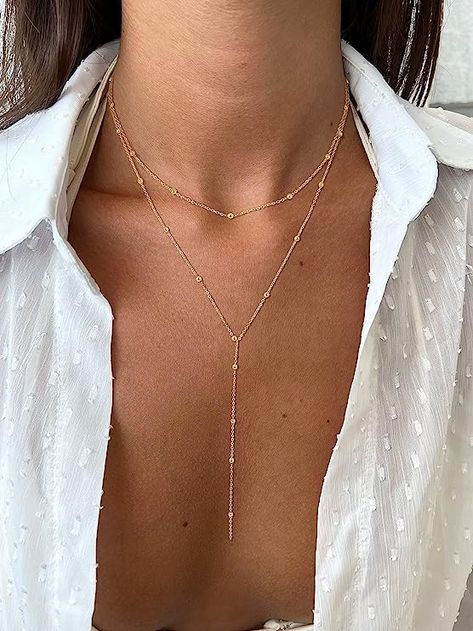 Prom Accessories Jewelry, Prom Jewellery, Y Necklace Gold, Simple Gold Jewelry, Long Necklace Gold, Necklaces Simple, Drop Necklaces, Gold Necklace For Women, Gold Drop Necklace