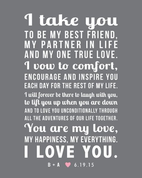 You Are My Love Marriage Vows Print Wedding Gift First - Etsy Australia Wedding Vows Quotes, Vows Quotes, You Are My Love, Wedding Vows To Husband, Sweetheart Quotes, Love My Husband Quotes, Soulmate Love Quotes, Marriage Vows, Personalized Wedding Gift