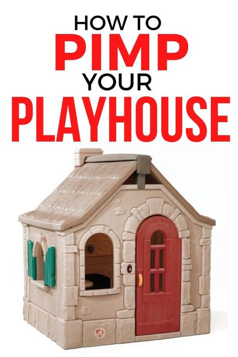 Playhouse Makeover Little Tikes, Outdoor Playhouse Makeover, Plastic Playhouse Makeover, Little Tikes Playhouse Makeover, Diy Playhouse Makeover, Playhouse Remodel, Little Tikes Makeover, Plastic Playhouse, Kids Outdoor Toys