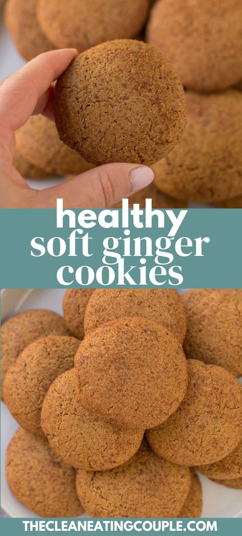 Healthy Soft Gingerbread Cookies are the perfect holiday treat! Low in sugar, gluten free & delicious- they will be your new favorite cookie! Healthy Gingerbread Cookies, Healthy Gingerbread, Soft Ginger Cookies, Soft Gingerbread, Gingersnap Cookies, Soft Gingerbread Cookies, Healthy Holiday Recipes, Ginger Snap Cookies, Holiday Cookie Recipes