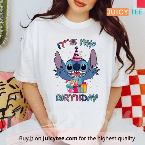 Disney Stitch It's My Birthday T-shirt, Sweatshirt For Disneyland Birthday Party Check more at https://juicytee.com/product/disney-stitch-its-my-birthday-t-shirt-sweatshirt-for-disneyland-birthday-party/ Disneyland Birthday Party, Happy Birthday Shirt, Disneyland Birthday, Stitch Birthday, 9th Birthday Parties, It's My Birthday, Birthday Tshirts, Lilo Stitch, Disney Shirt