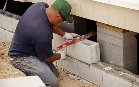 #HouseUnderpinning #HomeMaintenance #FoundationInsights #Dirt2TidyTips #EducateYourself Underpinning House, Shutters For House, Diy Mobile Home Skirting, Mobile Home Skirting Ideas, Home Foundation, House Skirting, Mobile Home Skirting, Home Skirting, Masonry Blocks