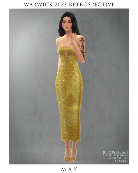 Sims 4 Prom Dress, Sims 4 Prom Dress Cc, Sims 4 Prom, Gold Gown, The Sims 4 Download, Best Sims, Prom Dresses For Teens, Sims 4 Cas, Sims 4 Cc Finds