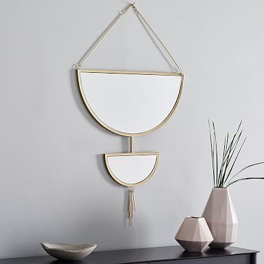 Hanging Half Moon Mirror Shape Mirrors, Half Moon Mirror, Moon Mirror, Entryway Mirror, Modern Mirror Wall, Wood Wall Mirror, Reclaimed Wood Wall, Mirror Tiles, Mirror Wall Art