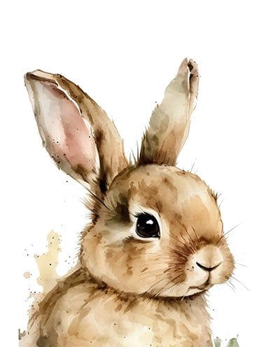 Watercolor Baby Brown Bunny Digital Wall Art for Nursery Decor Canvas-ready Print - Etsy Baby Animal Painting, Aquarell Baby, Watercolour Nursery Art, Wall Art For Nursery, Lapin Art, Art For Nursery, Bunny Watercolor, Baby Animal Drawings, Brown Bunny