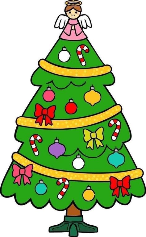 Red Clipart, Christmas Tree Drawing, Cartoon Christmas Tree, Christmas Tree Pictures, Venomous Snakes, Christmas Trees For Kids, Preschool Colors, Christmas Cards Kids, Halloween Silhouettes