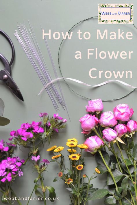 Fresh Flower Crown Diy, Homemade Flower Crown, How To Make Flower Crown, How To Make A Flower Crown, Diy Floral Headpiece, Make Your Own Flower Crown, Cottagecore Diy, Make A Flower Crown, Flower Crown Tutorial