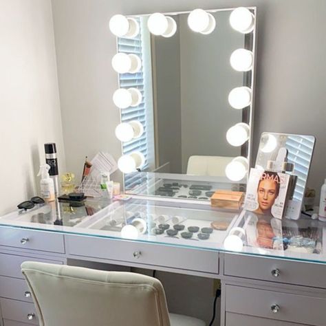 Hollywood Style Mirror, Hollywood Makeup Mirror, Large Floor Mirror, Makeup Vanity Lighting, Mirrored Vanity, Hollywood Vanity, Impressions Vanity, Big Mirror, Oval Wall Mirror