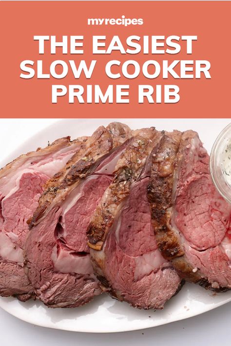 Rib Roast Slow Cooker, Slow Cooker Prime Rib, Prime Rib Roast Recipe Ovens, Cooking Prime Rib Roast, Boneless Prime Rib Roast, Beef Rib Roast, Crockpot Roast Recipes, Prime Rib Roast Recipe, Crockpot Ribs