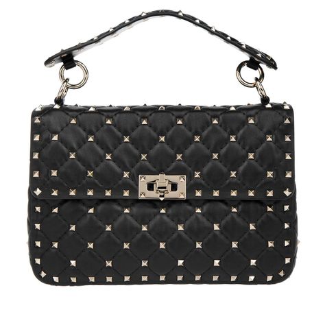 Valentino Rockstud Bag, Studded Bag, Valentino Black, Valentino Rockstud, Valentino Bags, Shoulder Bag Black, Chic Handbags, Black Crossbody, Valentino Studs